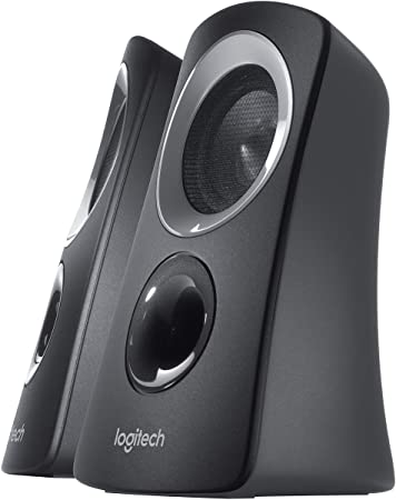 Logitech Z313 2.1 Multimedia Speaker System with Subwoofer, Full Range Audio, 50 Watts Peak Power, Strong Bass, 3.5mm Audio Inputs, UK Plug, PC/PS4/Xbox/TV/Smartphone/Tablet/Music Player - Black