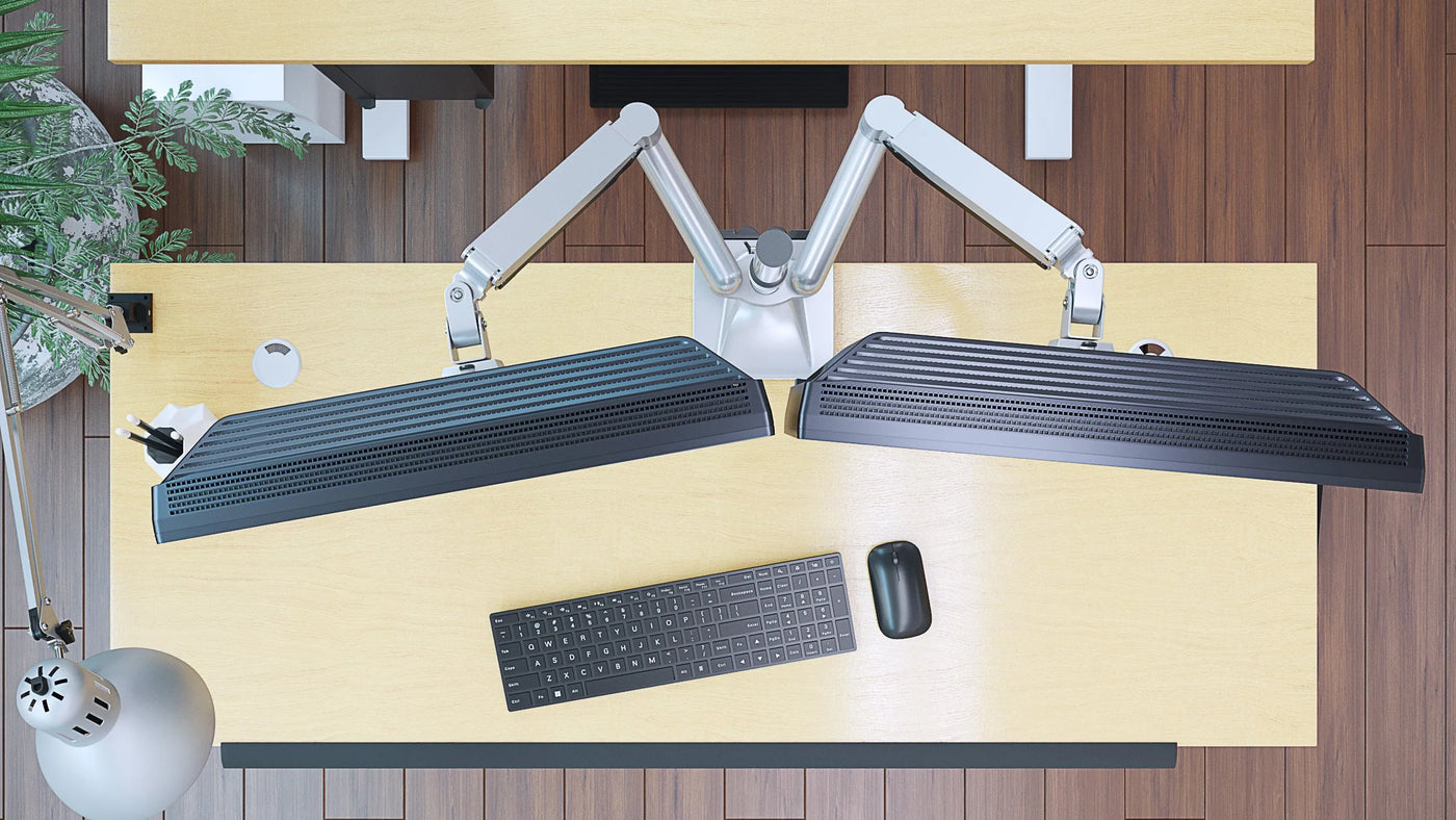 Adjustable Electric Desk For Duel monitor - Dynamic Setups